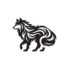 Wolf silhouette vector Style with white background