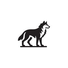 Wolf silhouette vector Style with white background