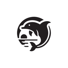 Tuna Fish silhouette vector Style with white background