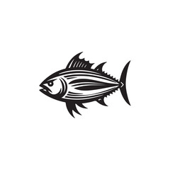 Tuna Fish silhouette vector Style with white background