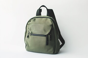 Fototapeta premium Olive backpack on white background