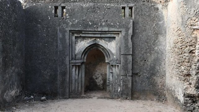 Mihrab Mosque in Takwa ruins, Lamu County, Manda island, Kenya