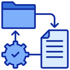 Data Transformation Blue Color Icon