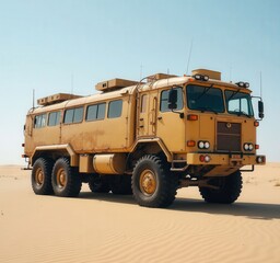 Obraz premium Desert Expedition Vehicle in Sand Dunes
