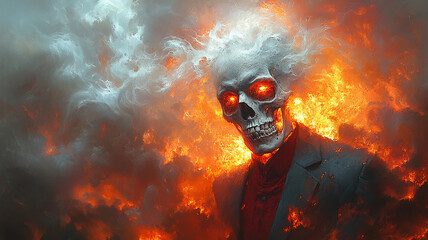 Skeleton in Flames