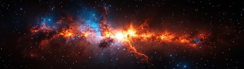 Fototapeta premium Narrow gamma rays emitting a faint glow, illuminating the mysteries of the universe in a cosmic dance.