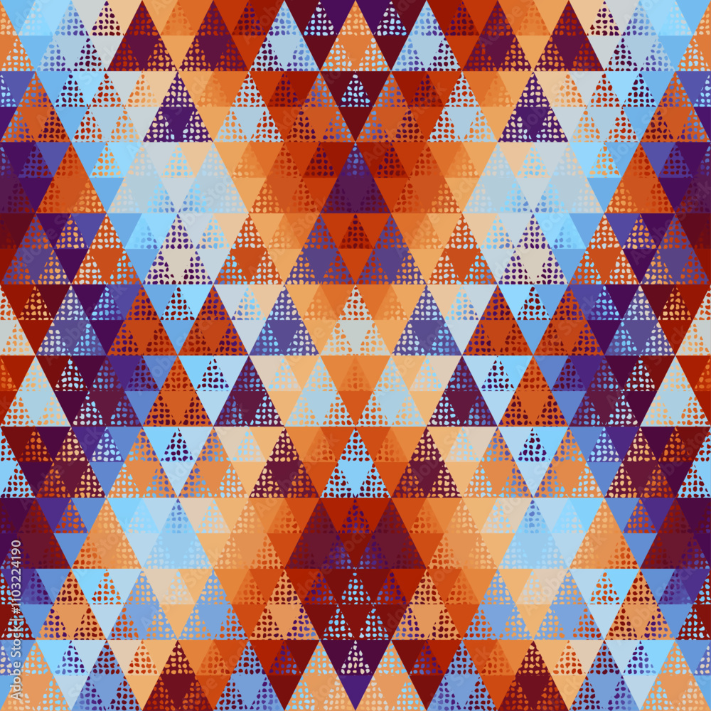 Poster Seamless pattern of a triangles.. Aztec geometric ornament. Vector illustration. Seamless pattern.