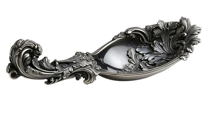 PNG of Intricate silver bowl with ornate floral design, showcasing craftsmanship and elegance. on transparent background