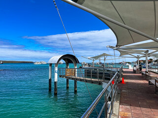Puerto Ayora taxi ship pier for ship embarkments and disembarkments