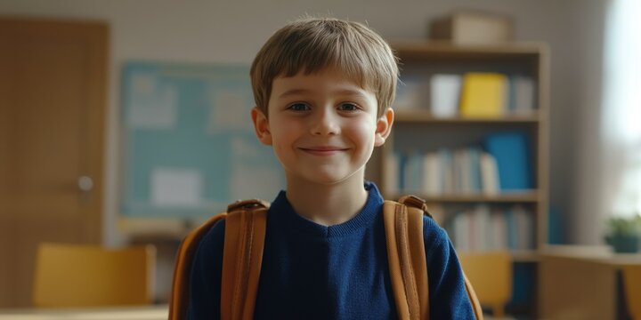 Young Boy in School Uniform