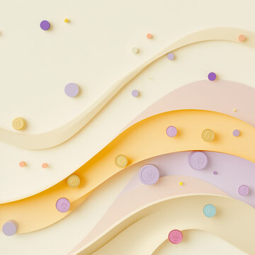 A simple pastel-themed scatter plot with coin icons on the points