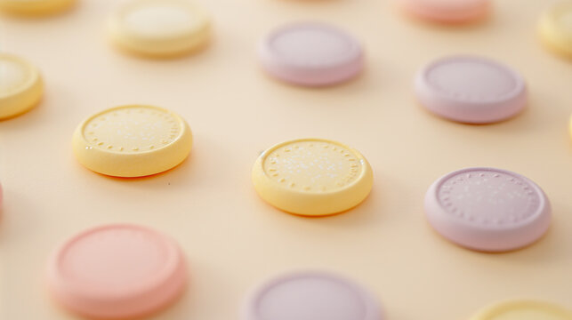 A simple pastel-themed scatter plot with coin icons on the points