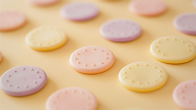A simple pastel-themed scatter plot with coin icons on the points