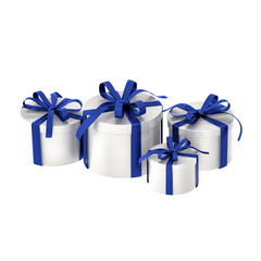 gift boxes with tied ribbon and bow on transparent background