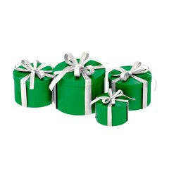 gift boxes with tied ribbon and bow on transparent background