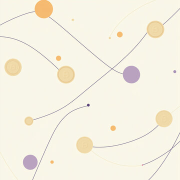 A simple pastel-themed scatter plot with coin icons on the points