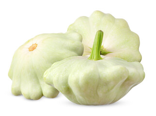 Patty pan squash isolated on white clipping path