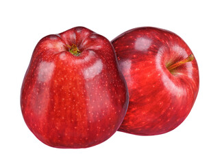 Red apple  isolated on white clipping path