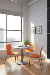 Fototapeta premium ia generated. modern office interior with desk. modern office interior. interior with desk. interior of a office. 