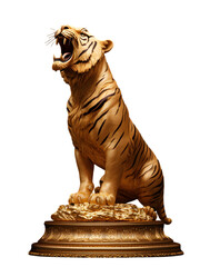 Gold Tiger Figurine - Luxurious Animal Sculpture for Home Decor