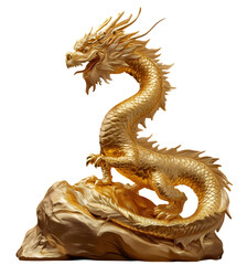 Obraz premium Gold Dragon Figurine - Luxurious Animal Sculpture for Home Decor