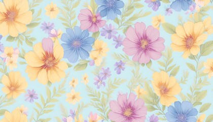 Seamless Floral Pattern with Pink Flowers - Vector Design for Wallpaper, Textile, and Decoration