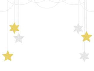 フラットクリスマススターオーナメントフレームD：銀