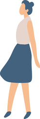 Stylized vector flat style  woman silhouette walking isolated on background