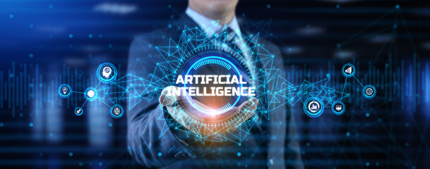Fototapeta premium AI Artificial intelligence Neural network Machine learning Technology concept.