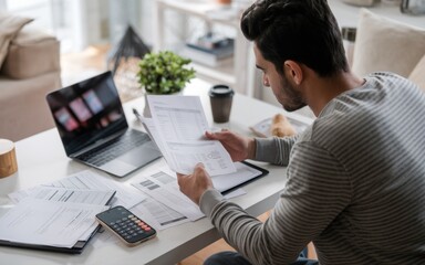 Professional Focus Reviewing Documents in a Calm Work-from-Home Setting