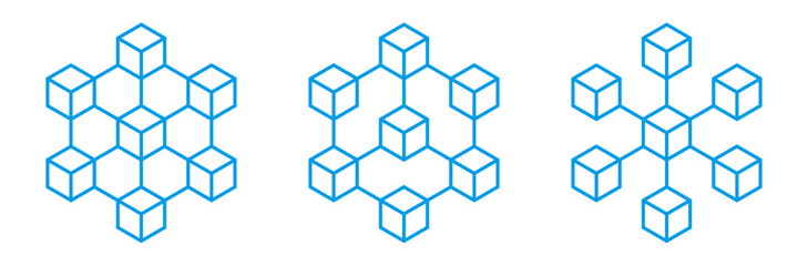 digital block chain network icon