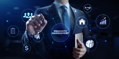 Property management Financial Real estate investment business concept.