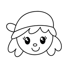 illustration of a Smiling Girl