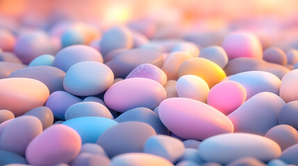 Pastel rocks display natural setting abstract photography soft light close-up view tranquil concept for relaxation