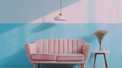 Modern style interior design 3d illustration