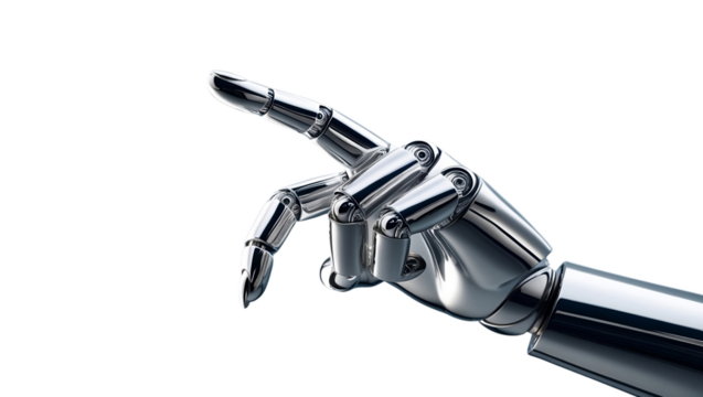 Robot hand finger pointing
