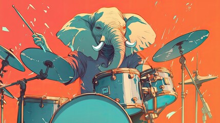 An Elephant Plays The Drums With Skill And Passion