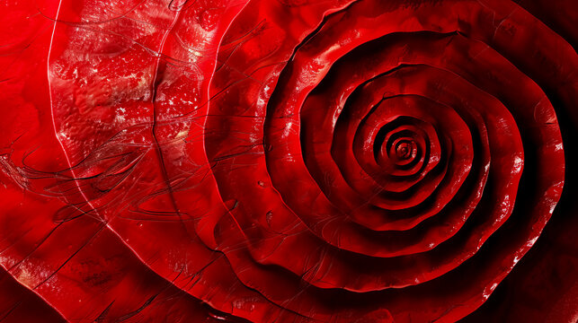 Horizontal texture with an abstract red spiral background.