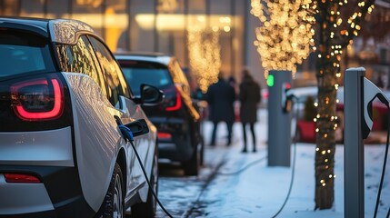 A modern and sleek icon representing a car charging, showcasing a minimalist design with clean lines and vibrant colors to symbolize electric vehicle charging, innovation, 