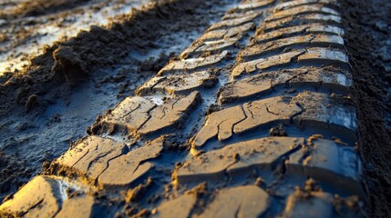 Obraz premium Get to know the three tire tracks on a car