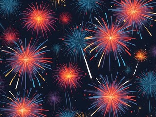 abstract fireworks background and space for text. Fireworks at Night
