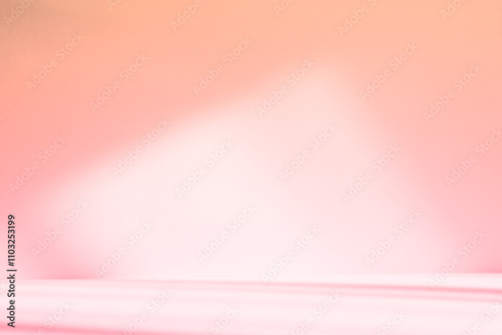 Leinwandbilder Abstract pink color gradient studio background for product presentation. Empty room with shadows of window. 3d room with copy space. Summer concept. Blurred backdrop