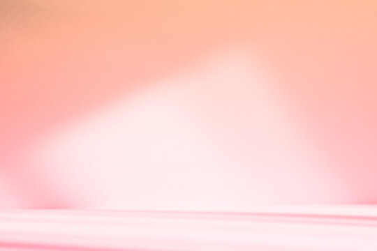 Fototapeta Abstract pink color gradient studio background for product presentation. Empty room with shadows of window. 3d room with copy space. Summer concept. Blurred backdrop