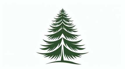 Fototapeta premium A simple, green silhouette of a pine tree.
