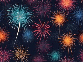 abstract fireworks background and space for text. Fireworks at Night
