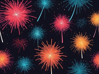 abstract fireworks background and space for text. Fireworks at Night
