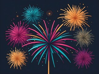 abstract fireworks background and space for text. Fireworks at Night
