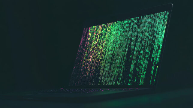 Software, web development, programming concept. Abstract Programming language and program code on screen laptop. Laptop and icons company network . Technology process of Software development 





