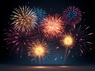 Naklejka premium Abstract firework background with free space for text