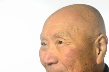 老人の笑顔のクローズアップ